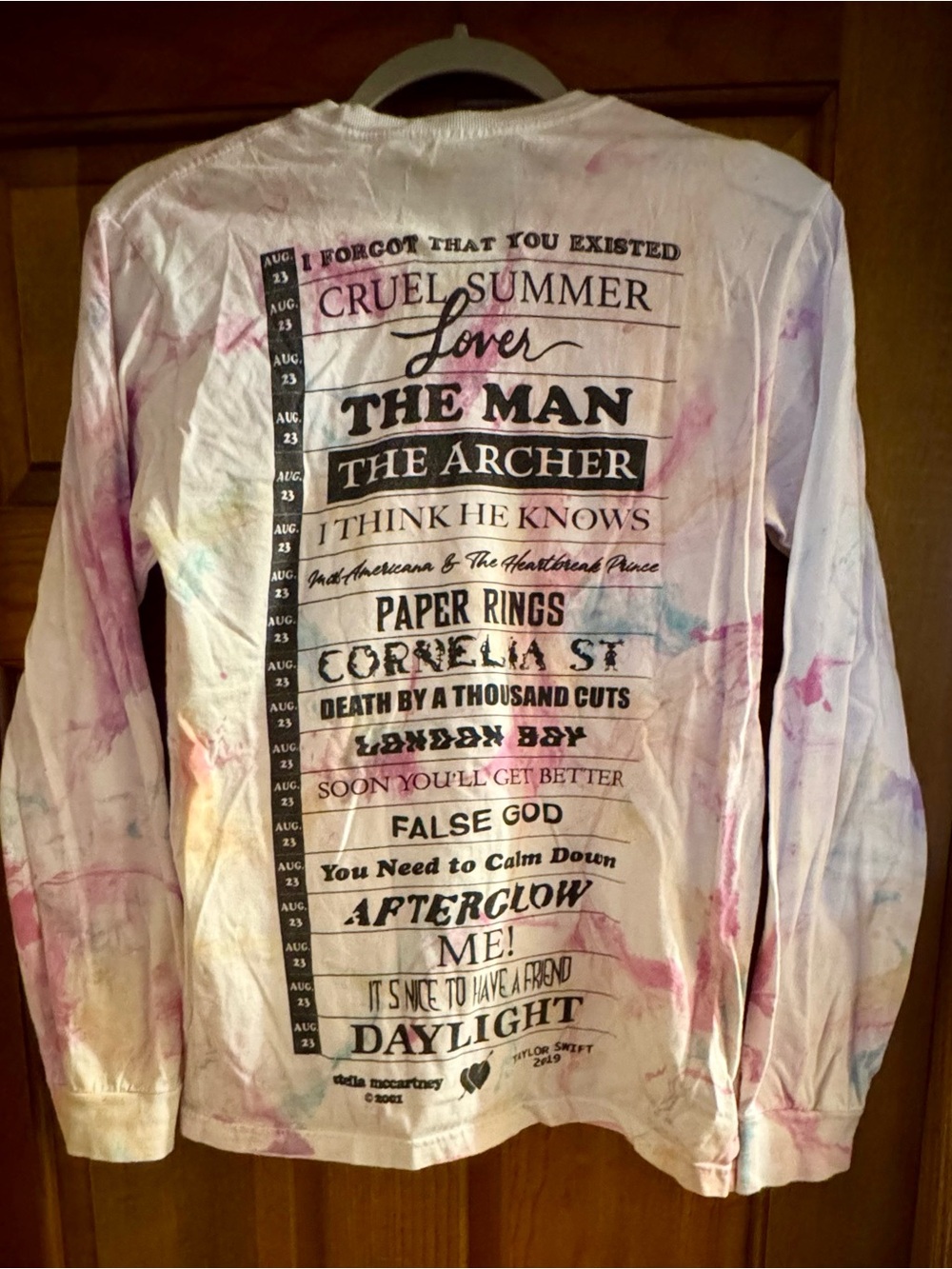 RARE Taylor Swift x Stella McCartney Merch Pink Long Sleeve Top Lover SIZE S - Picture 2 of 3